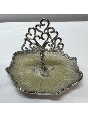Vintage Silver-Plated Heart Design Small Trinket Dish